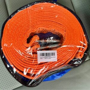 Car tow strap, heavy duty tow strap with hooks